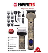 Powertec TR-1000 (14 Başlık) Erkek Bakım Kiti Saç Sakal Kaş Burun Sakal Vücut Tıraş Makinesi