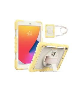 Apple iPad 10.2 (7.nesil) Kılıf Strap New Tablet Kapak - Sarı