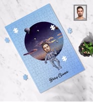 Kişiye Özel Uzay Karikatürlü A4 99 Parça Puzzle Bay-3