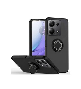 Pilelistore   Xiaomi Redmi Note 13 Pro 4G Montreal Yüzüklü Silikon Kapak - Siyah