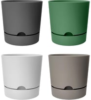Adet Begonya Saksı Tabaklı Drenajlı Mat Plastik Çiçek Saksısı (Karışık, 9 Litre)
