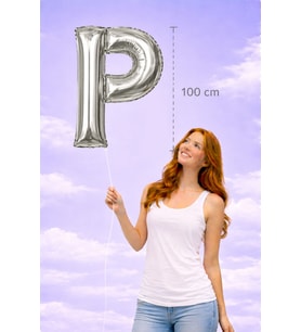 Silver P Harfi 100 cm Folyo Balon