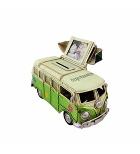 Kişiye Özel Dekoratif Metal Minibüs Çerçeveli ve Kumbaralı E-3098SS