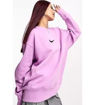 Nike Sportswear Phoenix Fleece Oversize Kesim Bordo Kadın Sweatshirt (Lila)