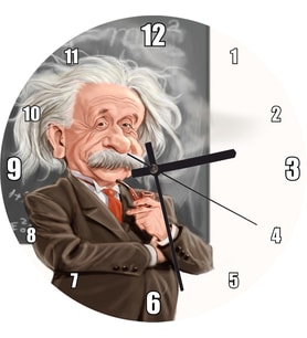 Cakatablo Alber Einstein Karatahta Karikatürize Duvar Saati