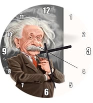 Cakatablo Alber Einstein Karatahta Karikatürize Duvar Saati