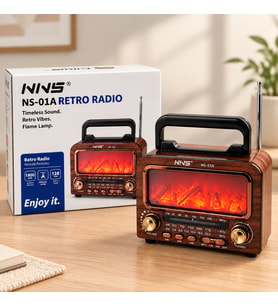 Northcity Şömineli Retro Radyo Hoparlör (Bluetooth, AM/FM/SW, USB/Type-C, TF)