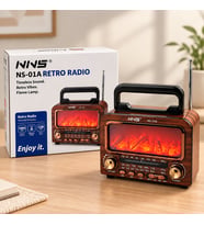 Northcity Şömineli Retro Radyo Hoparlör (Bluetooth, AM/FM/SW, USB/Type-C, TF)