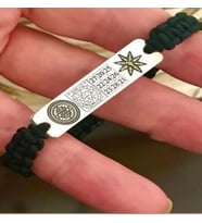 Vog Mührü Sülayman Tılsımlı Koruyucu V Kubera Yantra Şans Bileklik 925 Ayar Gümüş İp Örgülü Bileklik