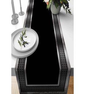 Silver Çerçeveli Desen Premium Masa Örtüsü Runner RNR399