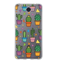 PrintiFy Huawei Y7 2017 ile Uyumlu 1mm Slim Fit Water Color 4 Baskılı Şeffaf  Kılıf