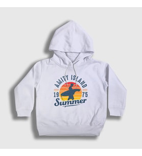 Presmono Unisex Çocuk Beyaz Summer Sörf Surf Surfing Kapüşonlu Sweatshirt 514082tt
