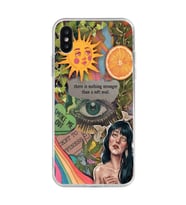 Iphone X / Xs Uyumlu Vintage Kolaj Desenli Şeffaf Telefon Kılıfı