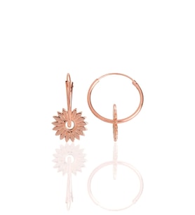 Söğütlü Silver Gümüş rose sunflower halka küpe