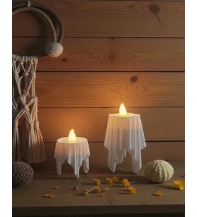 3D Dekoratif Bohem Uçan Beyaz Mumlar TeaLight Mum Hediyeli ( Yükseklik = 8 Cm * En = 4,5 Cm )
