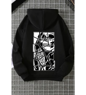 Skullcracked Unisex Pamuk Sweatshirt (Siyah)