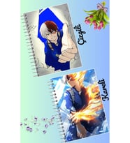 Shoto todoroki anime defter seti 2 adet A4 boyutu 21*30 çizgili + kareli 60 syf