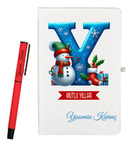 Arkadaşa Yılbaşı Hediyesi Kişiye Özel Defter ve Roller Kalem Seti