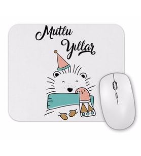 Sapkalı Ayıcık İle Mutlu Yıllar Mouse Pad