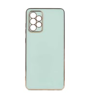 Samsung Galaxy A13 4G Kılıf Kenarları Gold Kamera Korumalı Renkli Pastel Silikon Açık Yeşil BARK (Açık Yeşil)