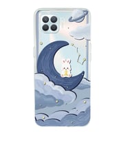 Oppo Reno 4 Lite Uyumlu Sevimli Ayıcık Desenli Şeffaf Telefon Kılıfı