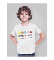Pacman Game Over Yazılı Unisex Oyun Çocuk Tişört (1-12 Yaş)