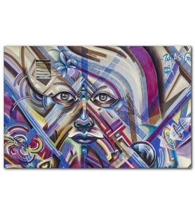 Cakatablo Grafiti Sokak Sanatı Yüz Görseli MDF Tablo