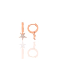 Söğütlü Silver Gümüş  zirkon taşlı yıldız küpe (Rose)