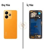 Infinix Hot 30İ Turuncu Uyumlu Orta Kasa Full Kasa Kapak Gövde Housing