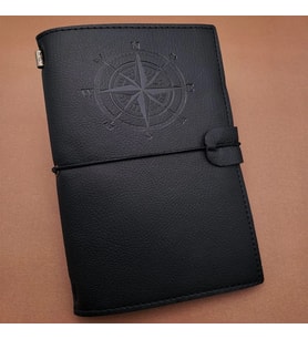 pilelistore Siyah Deri Pusula Defter