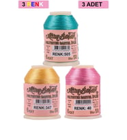 3 Adet Altınbaşak Oya ve Dantel İpi 20 gr - Royaleks - No: 347 - 040 - 505