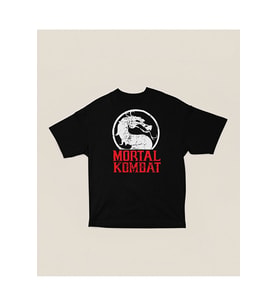 Ejderha Mortal Kombat Baskılı Unisex Oversize Tişört