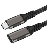 Lexroo Extension USB3.2 Type-C PD Uzatma Kablosu 100W 20Gbps 4K@60Hz 3 Metre - Siyah