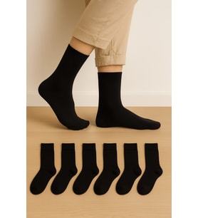 Erkek Günlük Çorap 6’lı Set – Nefes Alır, Dayanıklı Topuk, Yumuşak Dokulu