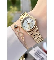 Casio CSISTE71 Gold Renk Hediye Paketli Kadın Kol Saati ve Bileklik