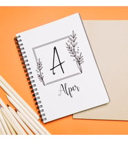 Baş Harfli İsim Tasarımlı Defter Kişiye Özel