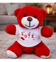 Love Tişörtlü Kırmızı Peluş Ayıcık