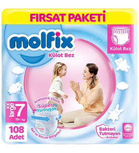 Molfix Külot Bebek Bezi 7 Beden Fırsat Paketi 27*4 108 Adet