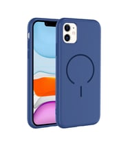 Apple iPhone 11 Uyumlu Kılıf M-safe Şarj Özellikli Zore Meta Kapak (Lacivert)