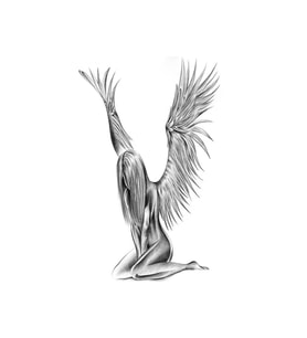Melek Kız Kanat Gerçekçi Geçici  Dövme Tattoo