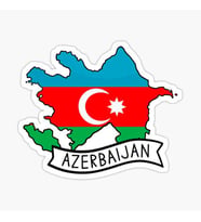 Azerbaycan Azerbaijan 17 Cm Araba Sticker Etiket MD21