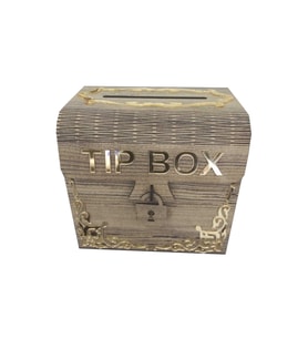 Ahşap Aynalı Pleksili Tip Box Kumbara Ve Bahşiş Kutusu Tipbox