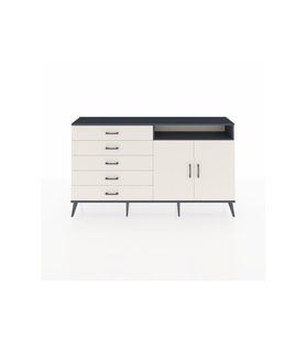 Arges Konsol 2 Raflı 5 Çekmeceli 2 Kapaklı 176x30x99 Antrasit-Aytaşı