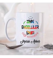 Kişiye Özel Zihin Engelliler Sınıfı Öğretmeni Kupa Bardak HA38 (Beyaz - Beyaz)