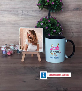 Edebiyat Öğretmeni Fotoğraflı Dekoratif Taş, Kupa Bardak Beyaz Hediye (Model 11)