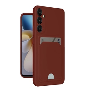Samsung Galaxy A55 5g Kılıf Kelvin Kartvizitli Silikon - Bordo