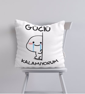 BK Gift Güçlü Kalamıyorum Tasarımlı Yastık - Model 1