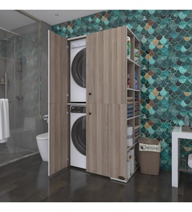 Kenzlife çamaşır-kurutma makinesi dolabı kapaklı fedyenka crd 180*090*60 banyo arkalıksız (Karışık)