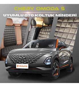 Chery Omoda 5 Antrasit Renk Tay Tüyü Cepli & Terletmez Sırtlı Oto Koltuk Minder Seti - Koltuk Koruma Kılıfı (ÖN & ARKA TAM SET)