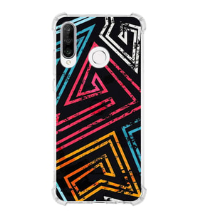 PrintiFy Huawei P30 Lite Uyumlu Köşe Korumalı Eskitme Tasarımlı Şeffaf Silikon Kılıf